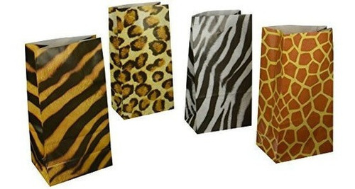 Fun Express 12 Zoo Animal Print Bolsas De Goody