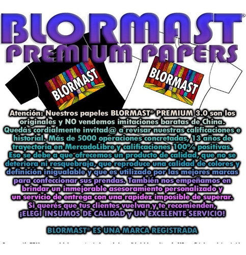 Imagen 4 de 10 de 10 A4 Papel Transfer Blormast Premium 3.0 Ropa Tela Oscura - El Mejor Del Mercado - 100% Profesional