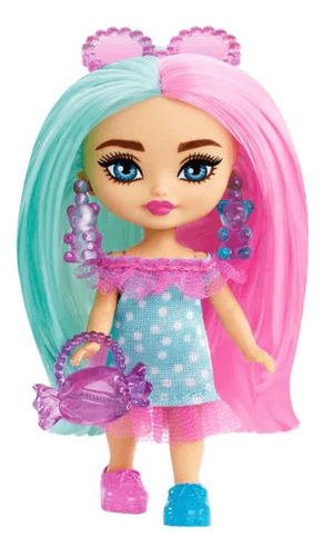 Muñeca Barbie Extra Mini Minis Azul Pastel Y Cabello Rosa