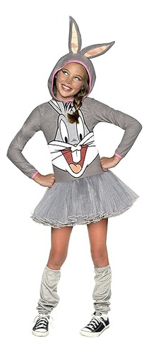 Looney Tunes Bugs Bunny Disfraz Con Capucha Para Niñas Talla