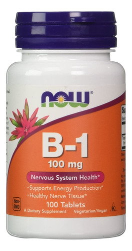Vitamina B1  100 Mg / 100 Tabletas / Producción De Energía.