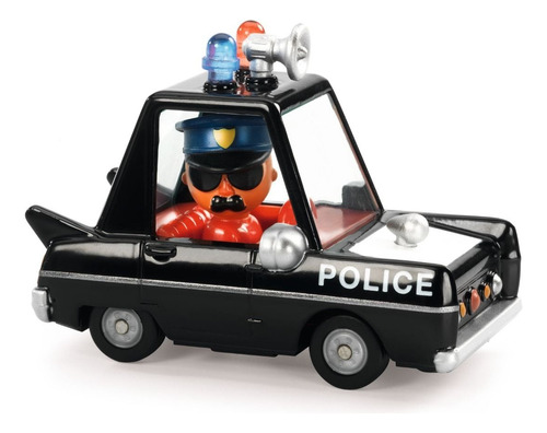 Autito/auto Niños Coleccionable Marca Djeco Color Negro Personaje Hurry Police