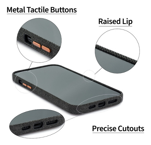 Tarjetero De Tela Dockem Para iPhone 14 Con Cartera De Piel,