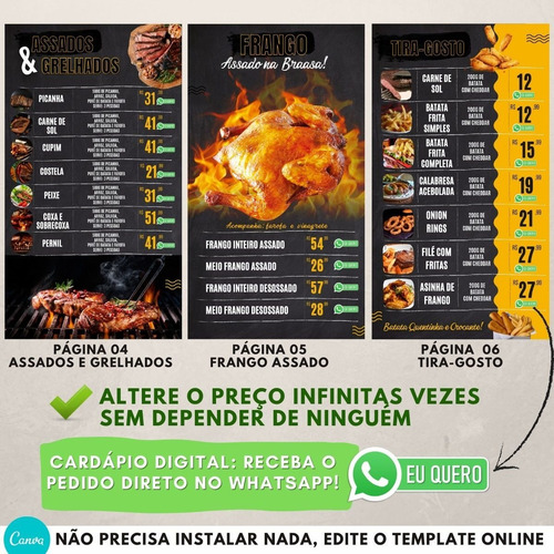 Imagem 7 de 10 de Cardápio Para Espetinhos, Assados E Grelhados 100% Editáve
