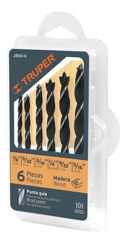 Juego De Brocas Para Madera 6 Piezas Truper 11337