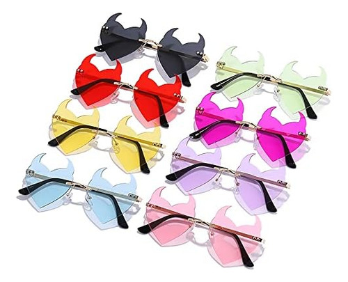 Bojod Devil Horns Heart Gafas De Sol Para Mujer Cuernos 90s