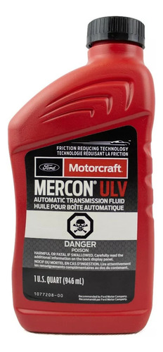 Aceite Caja Automática Atf Mercon Ulv Ford Motorcraft 946 Ml