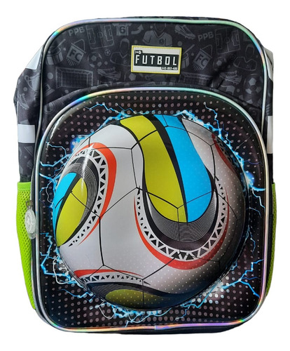 Mochila escolares Phi Phi Bags Mochilas Escolares 102421 color verde diseño pelota de fútbol