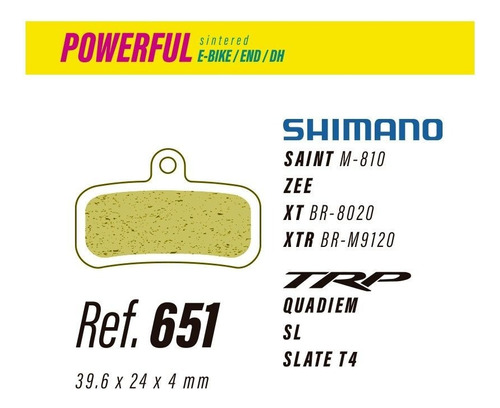 Pastillas Less Brakes Powerful 651 Para Shimano Saint, Zee, 
