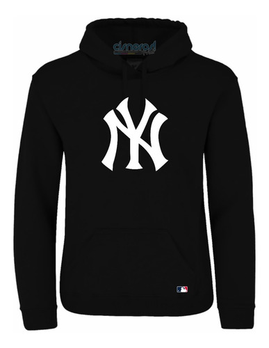 Sudadera  Yankees Logo Mlb  Beisbol Negro / Blanco