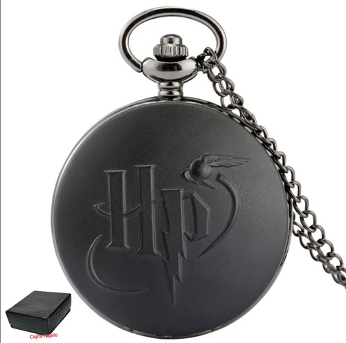 Reloj De Bolsillo Cadena,harry Potter Hp Negro+caja 