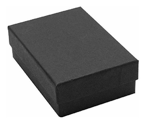 Caja Joyeria Carton Rellena Algodon Color Negro Mate 3.25 X