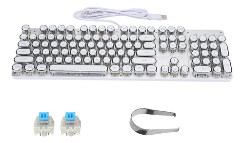 Teclado Mecánico Con Diseño Retro Redondo Fácil De Usar Ga