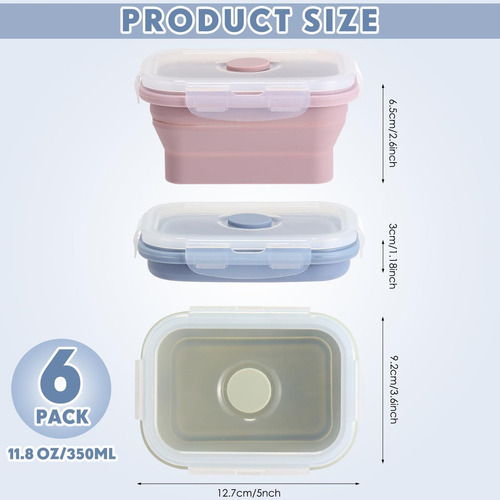 Mifoci 6 Recipientes De Silicona Para Alimentos De 11.8 Oz C