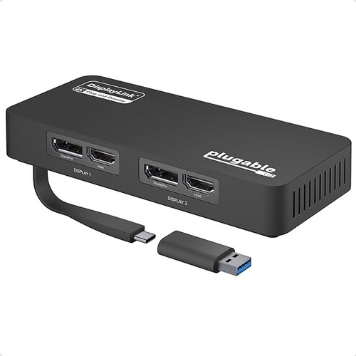 Plugable Adaptador De Monitor Dual Displayport Y Hdmi 4k (Usado)