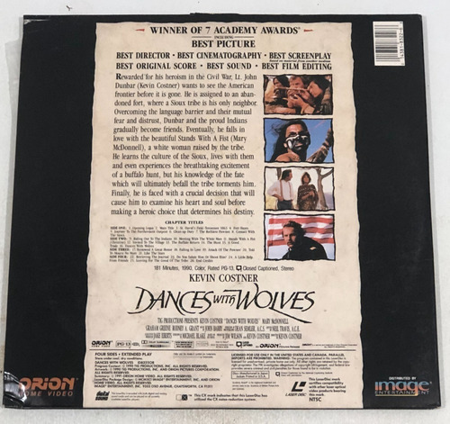 Imagen 2 de 4 de Dance With Wolves - Laser Disc - Kevin Costner