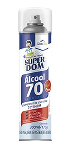 Álcool Aerossol Super Dom 70% 300ml/170g - Baston