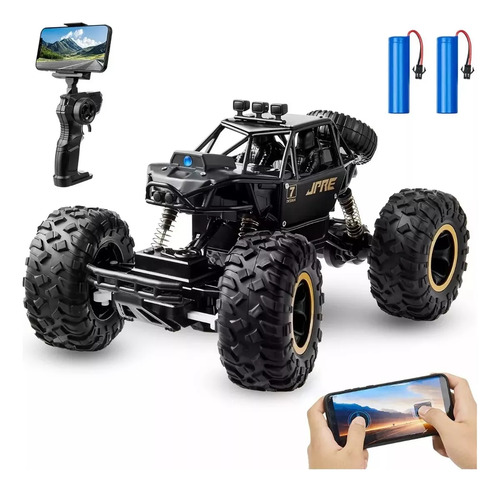 Rovtop 4x4 Aleation Coche Control Remoto Todo Terreno con Cámara Hd 2.4 Ghz Color Black Rc 1:16 X Rovtopx