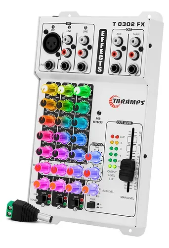 Mesa De Som Taramps T0302 Fx Efeito Echo Luz Multicolor