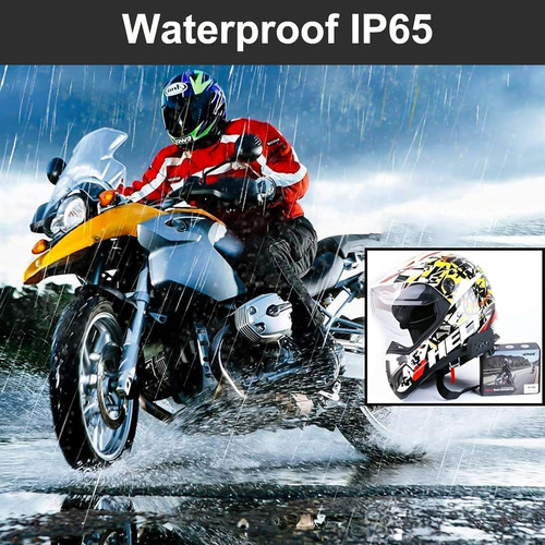Intercomunicador Motocicleta Para Casco Bluetooth,ip65 1200m