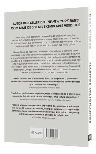 Hábitos Milionários: 2ª Edição, De Dean Graziosi., Vol. 1. Editorial Planeta Estrategia, Capa Mole, Edição 2 Em Português, 2024