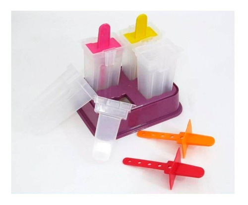 Imagem 2 de 4 de Forma Paleta Mexicana Recheada Molde Sorvete Picolé 4 Pçs