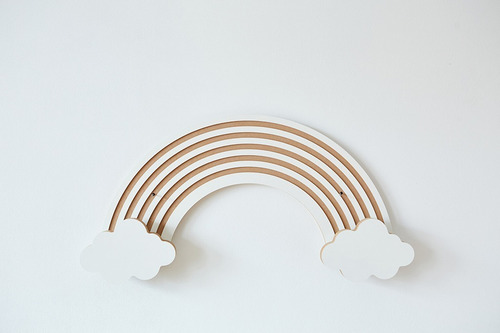 Imagen 5 de 8 de Perchero De Pared Arcoiris Escandinavo Nordico Infantil
