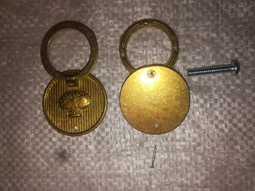 Jgo. 6 Tiradores Bronce Macizo Con Diseño. (Usado)