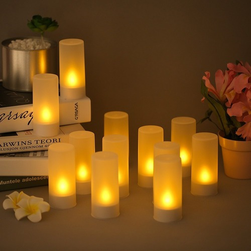 Juego De 12 Velas Led Recargables, Iluminación De Emergencia