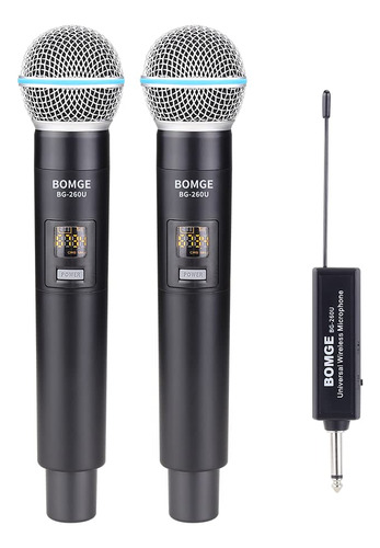 Bomge Sistema De Microfono Inalambrico Dual Uhf, 30 Canales