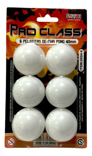 Pelotas De Ping Pong Pro Class X 6 Unidades Tenis De Mesa !-