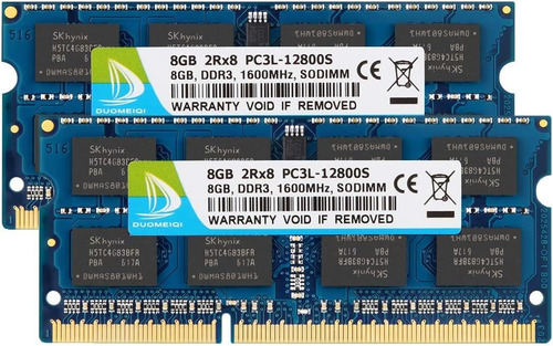 Memoria RAM Gamer 16Gb 2 x 8Gb 1600 Mhz DDR3 Sodimm PC3-12800S Laptops Duomeiqi SD