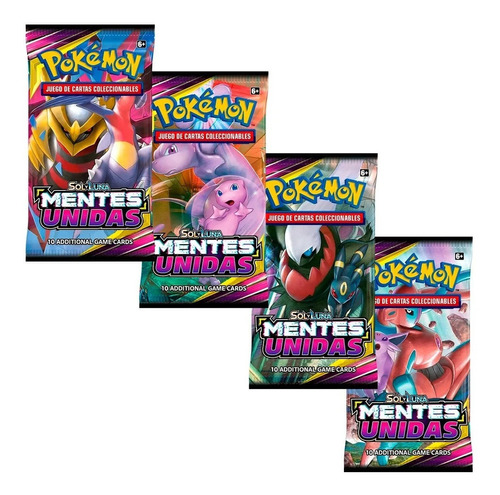 Pack De 4 Sobres Pokemon Mentes Unidas En Español
