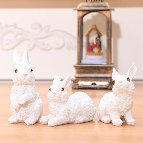 3 Uds Mini Estatua De De Pascua Decoración De Jardín Hecha