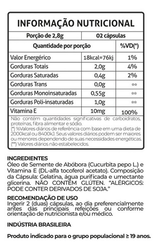 Imagem 4 de 4 de Kit 3 Óleo De Semente De Abóbora 1000mg Com Vitamina E 60cps