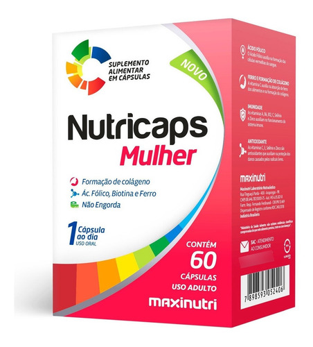 Multivitamínico Nutricaps Mulher - 60 Capsulas - Maxinutri