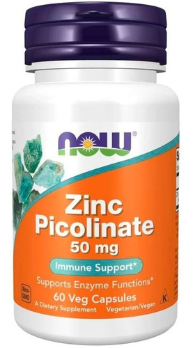 Suplemento en cápsula NOW  Zinc Picolinate en pote 60 un