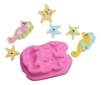 Comprar Molde Silicona 2 Estrellas De Mar Caballito Fondo Mar 