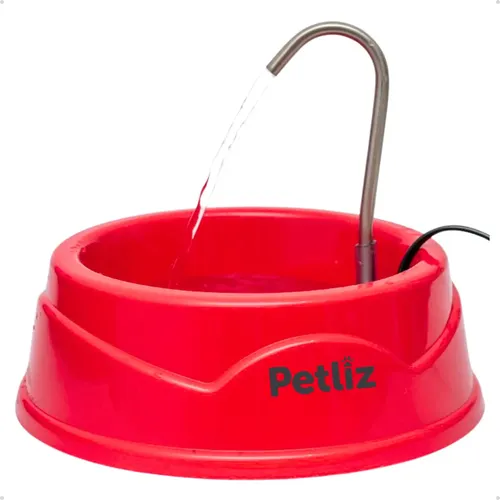Fonte Gato Bebedouro Automático Elétrica Bivolt Água Petliz Cor Vermelho