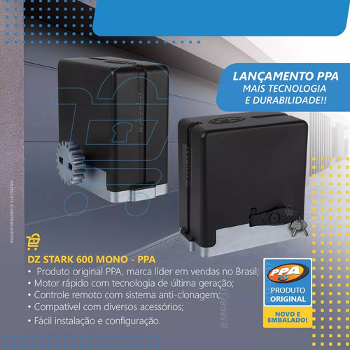 Ppa Dz Stark 600 Motor Portão Eletrônico Deslizante 1/3hp