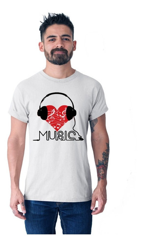 Playera Manga Corta En Oferta Blanca De Hombre Musica