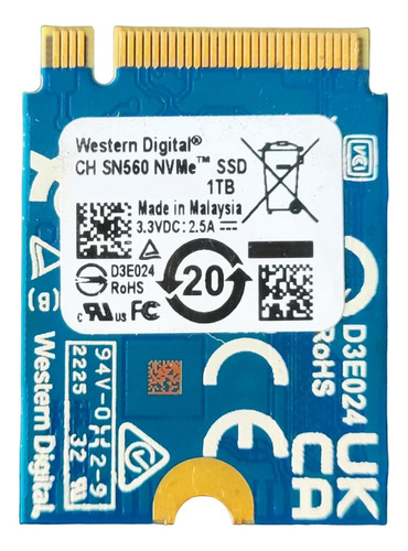 Ssd Nvme 1tb Western Digital M.2 2230 Sn530 Y Sn560 (Reacondicionado)