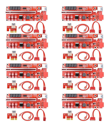 Paquete De 8 Tarjetas Gráficas Elevadoras V013 Pro Pci-e De