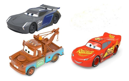 Set 3 Autos Frición Cars 3 Mate Rayo Mcqueen Original 13 Cm