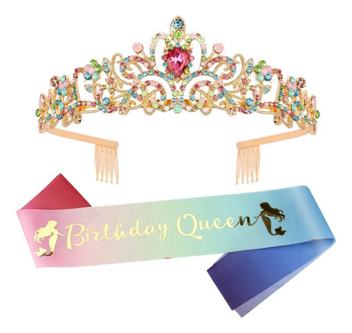 Conjunto De Coronas De Cumpleaños Para Mujer, Tiara De Crist