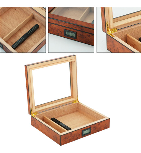 Umidificador De Cigarro De Madeira, Caixa De Armazenamento