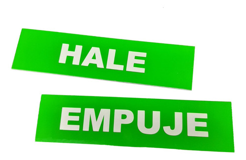 Letreros Hale / Empuje Verdes Individual El Par Señalización