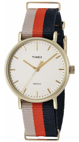 Reloj Mujer Timex Tw2p916009j Cuarzo 37mm Pulso En Nylon