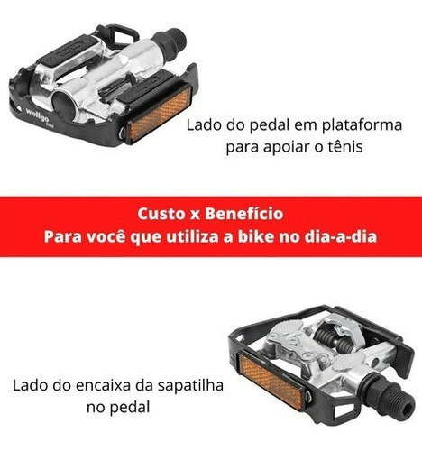 Pedal Clip Plataforma Wellgo C002 + Tacos Mtb 9/16