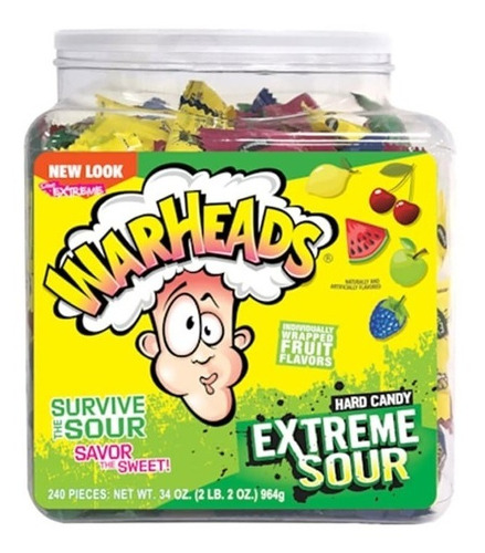 Hard Candy Extreme Sour, Tobo De 240 Caramelos Ácidos